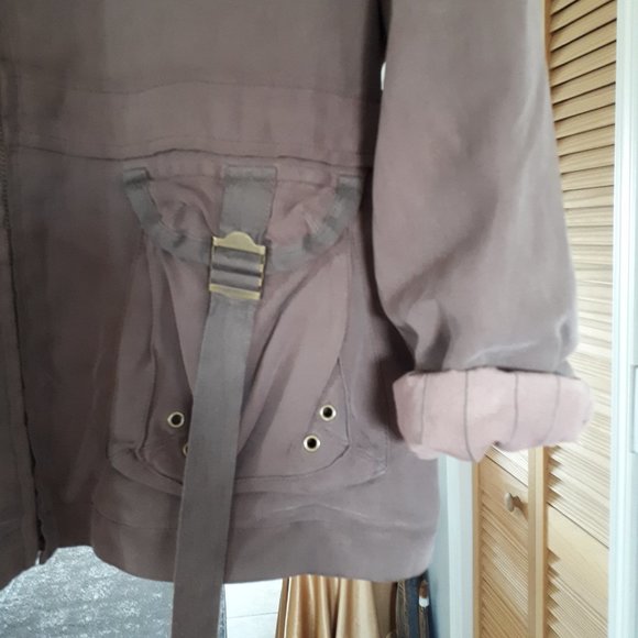 Danang Jacket/Blazer - Cocoa Brown - Size Large - 100% Silk - Lined - Picture 5 of 7
